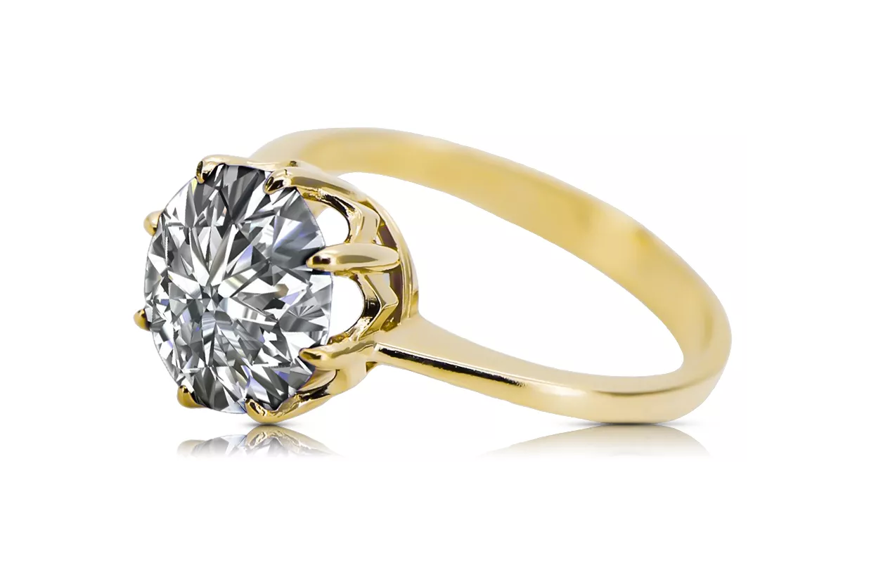 Vintage bijuterii Inel Zircon Aur galben 14K vrc157y